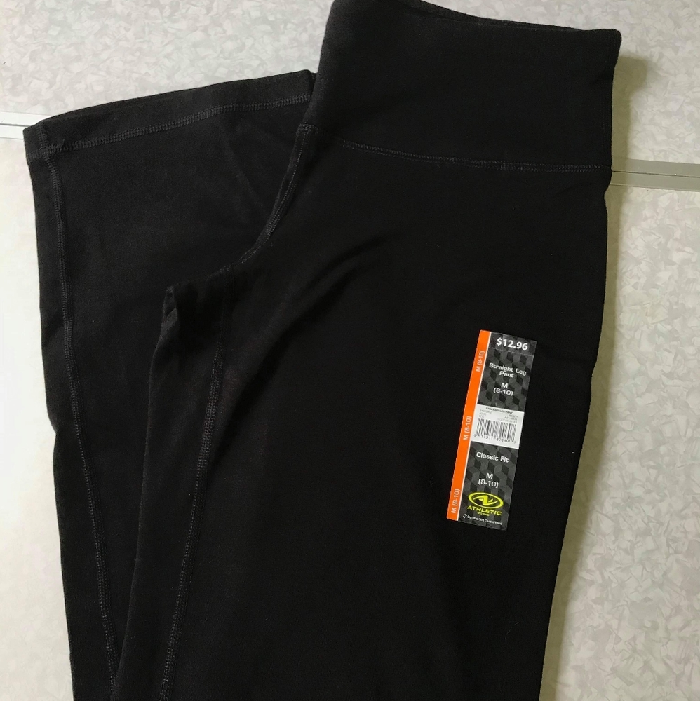 Womens Medium 8-10 Black Leggings Straight Leg NWT